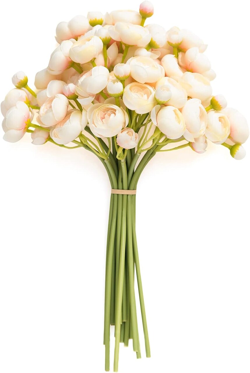 Mini Artificial Ranunculus Flowers – Faux Silk Wedding Filler for Bouquets & Centerpieces